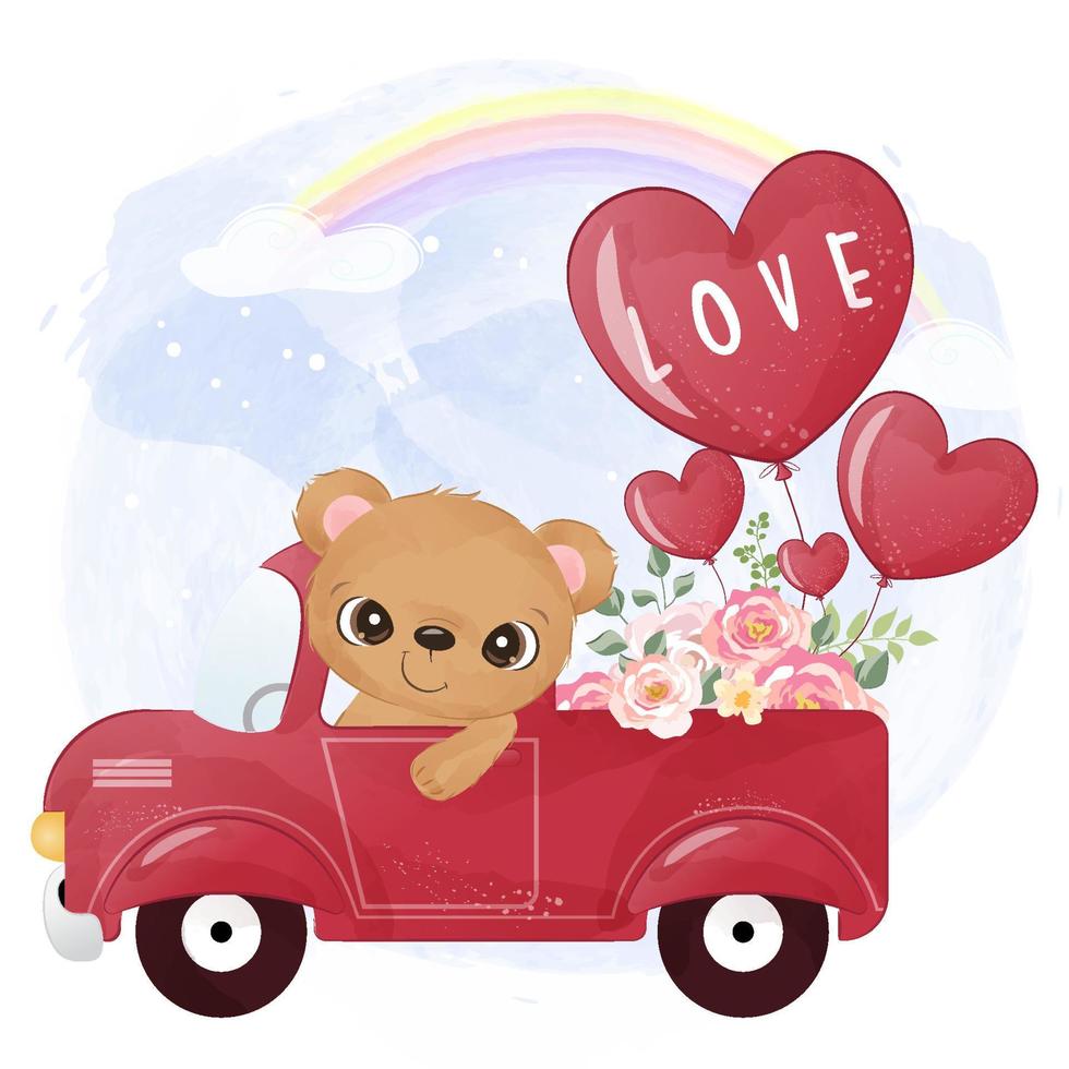 baby bear illustration vector