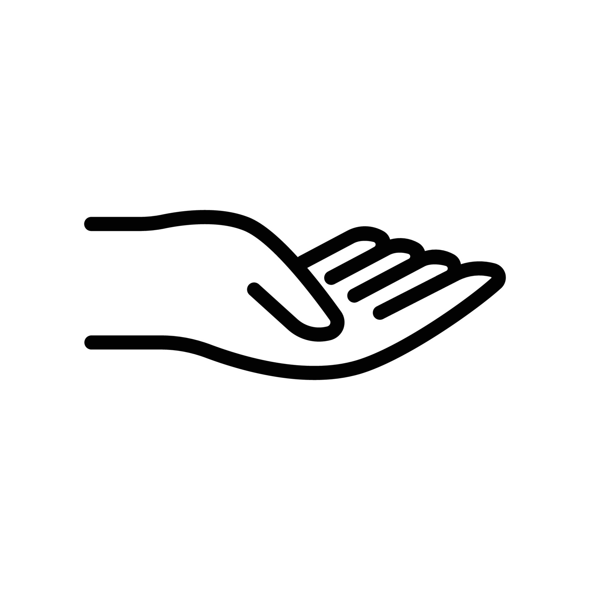 Hand icon. line icon style. suitable for donate symbol, request. simple