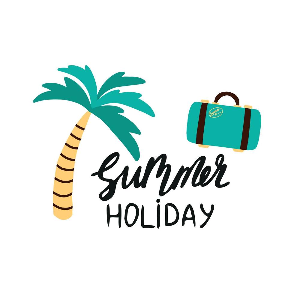 Vector illustration of summer lettering. Hello summer. Summer lettering .