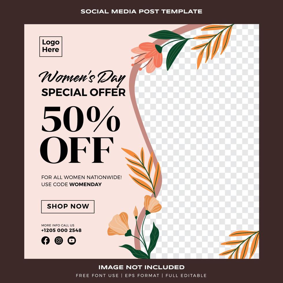 Social media post promotion for women's day premium vector