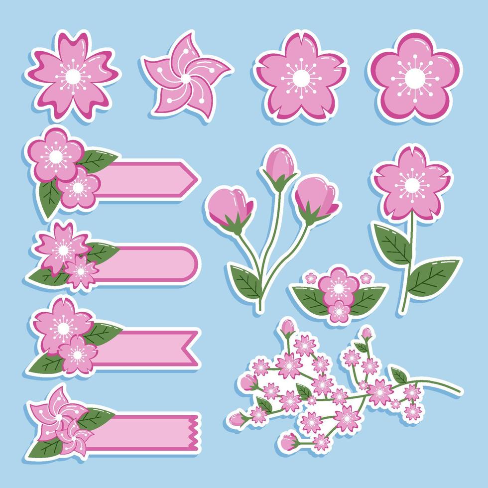 Cherry Blossom Stickers vector