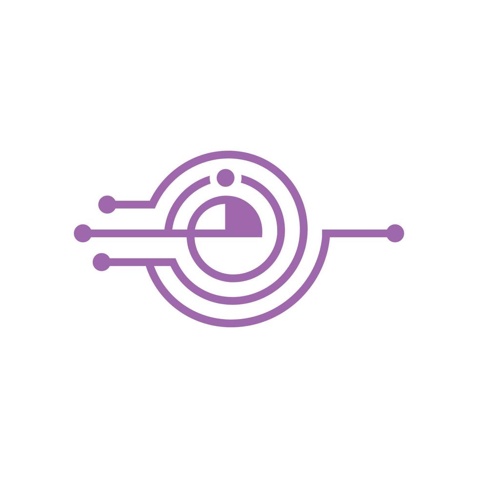 Letter e software digital tech logo vector