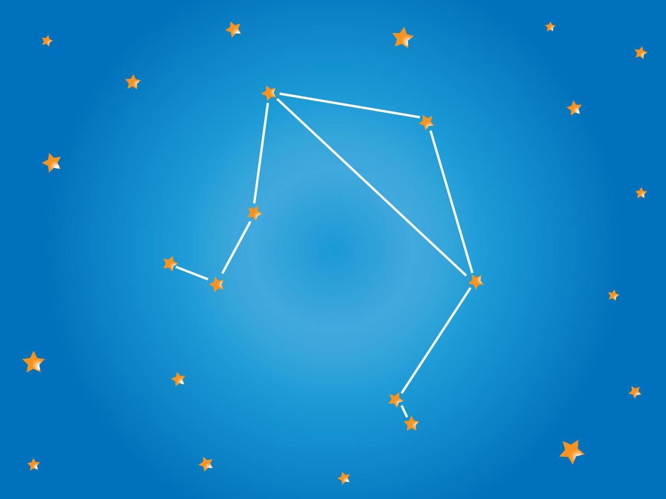 Zodiac Sign Libra Constellation stars in outer space with libra lines. Vector illustration