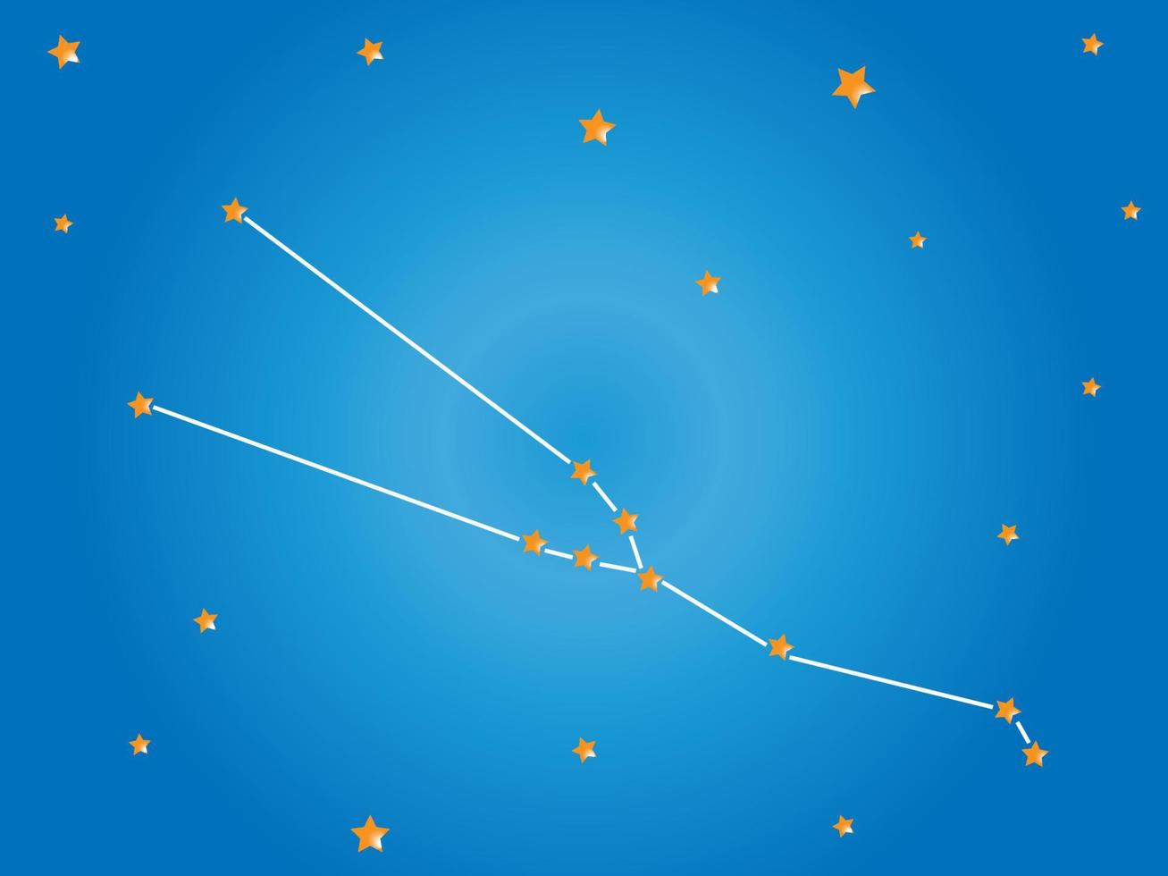 Taurus Constellation stars in outer space. Zodiac Sign Taurus Stars constellation. Vector illustration