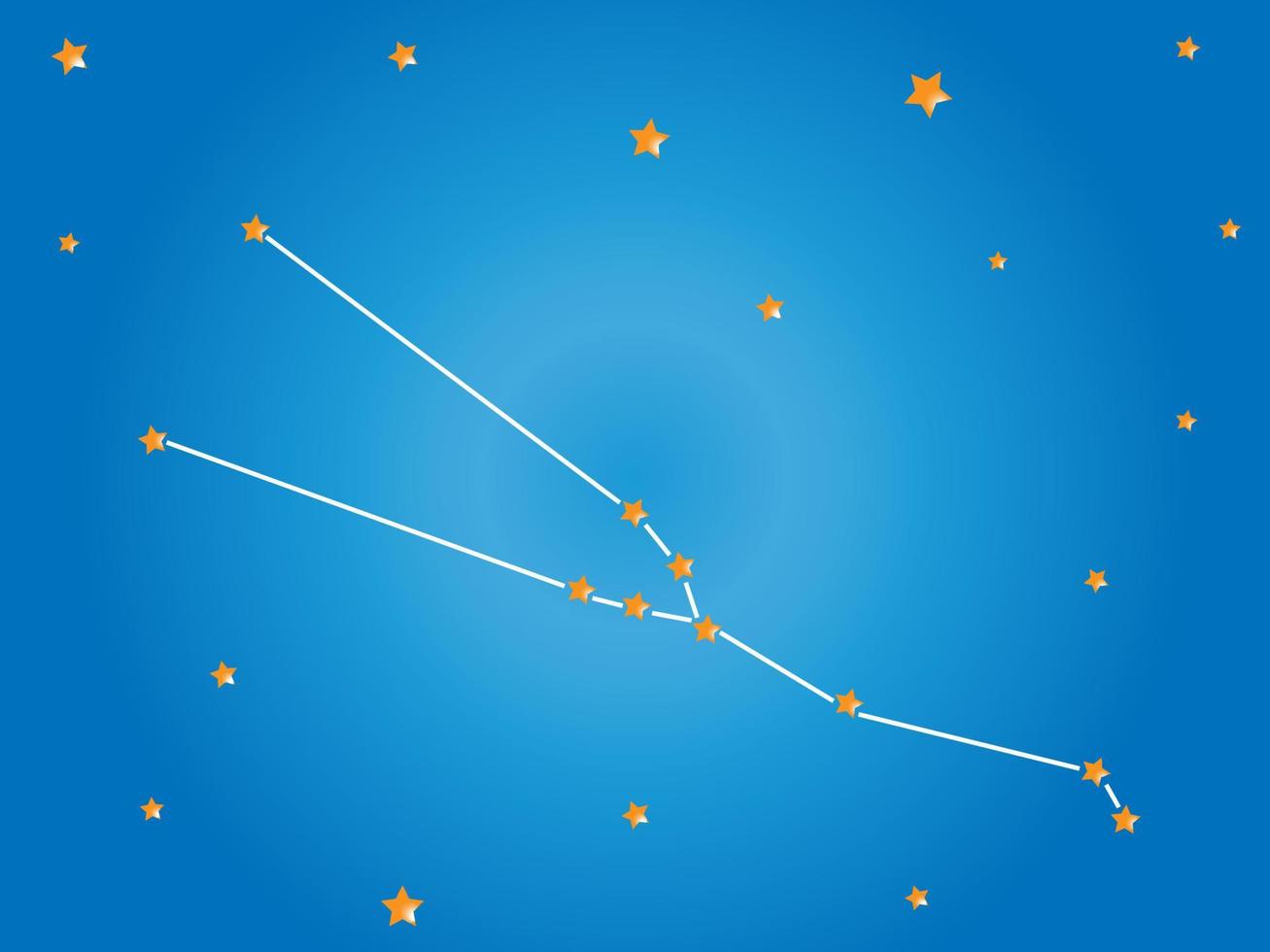 estrellas de la constelación de tauro en el espacio ultraterrestre. signo zodiacal tauro constelación de estrellas. ilustración vectorial vector