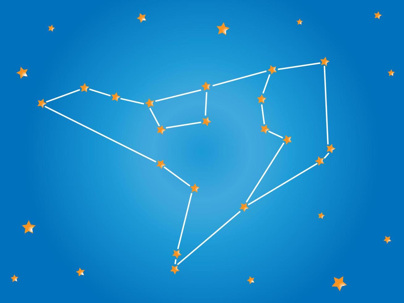Ursa major Constellations in outer space. Zodiac Sign Ursa major constellation stars. Vector illustration.