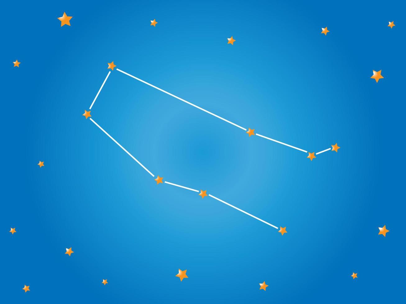 Gemini constellation stars in outer space. Zodiac Sign Gemini constellation lines. Vector illustration.