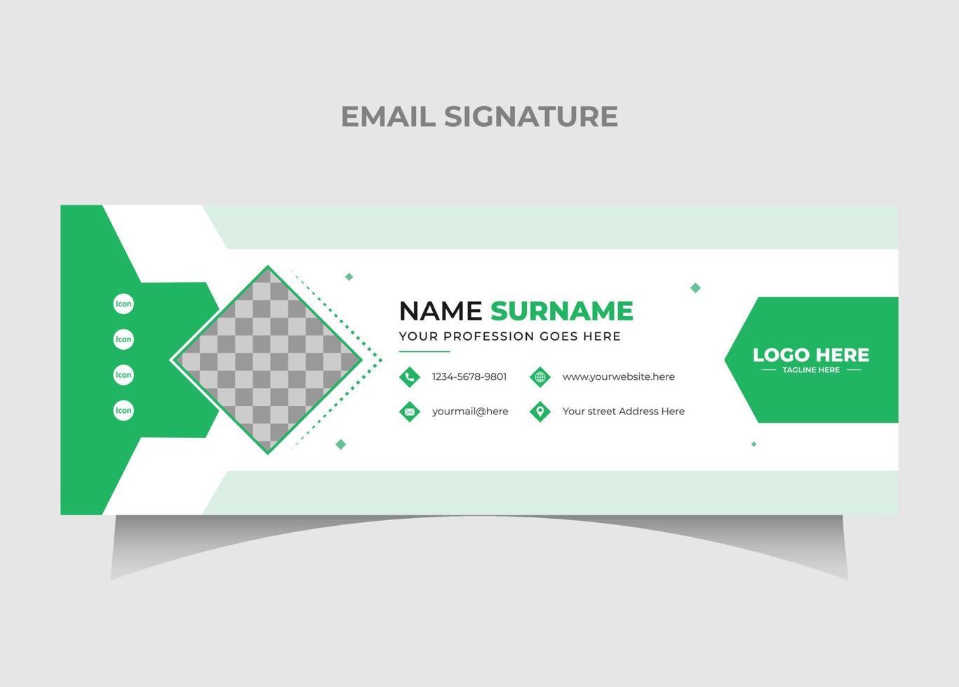 Business man Email signature template design.Creative Multipurpose business email signatures Pro Vector