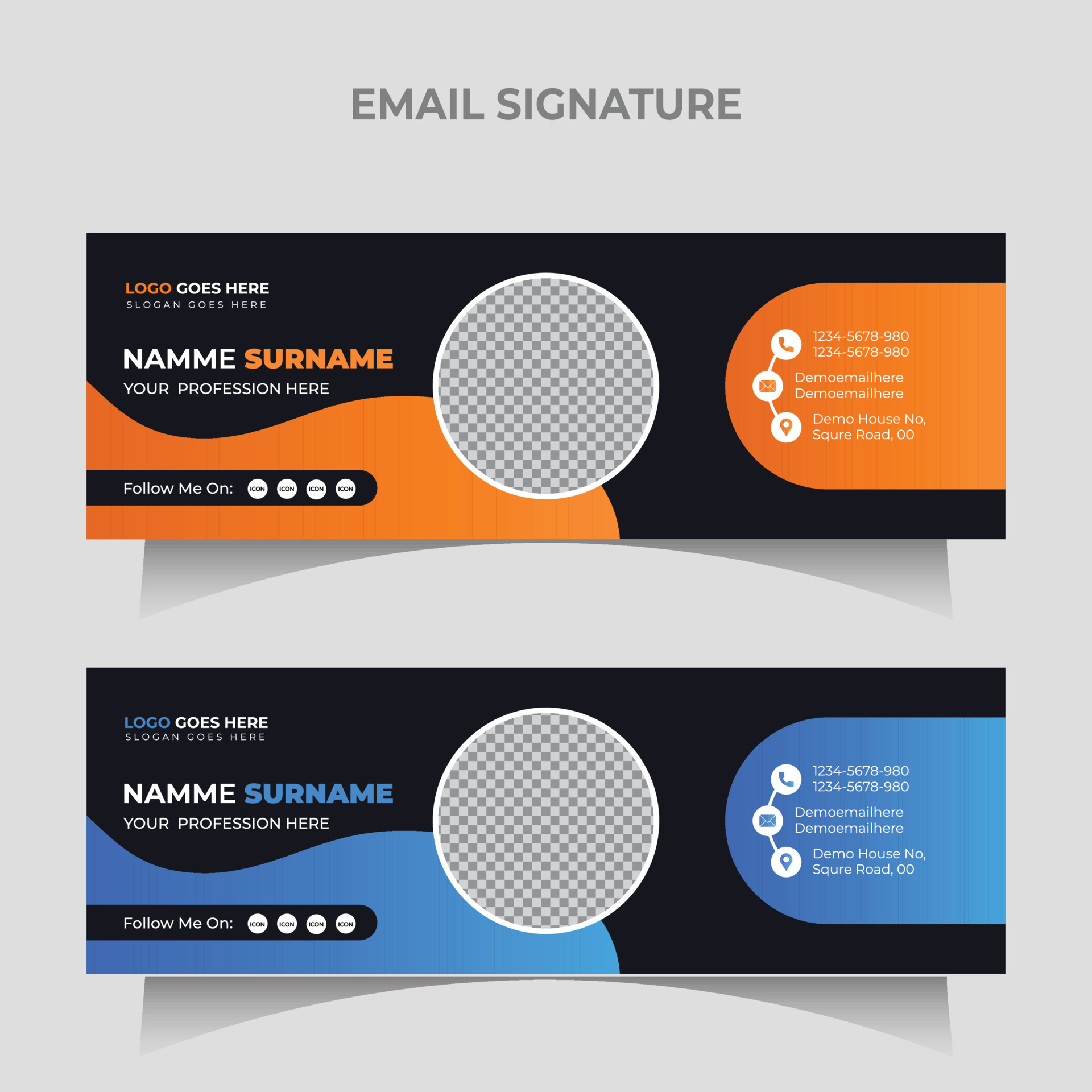 clean business Email signature template dessign with 2 color for web ...