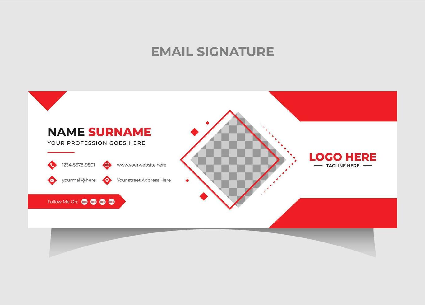 Email signature template design.Creative Multipurpose business email signatures Pro Vector