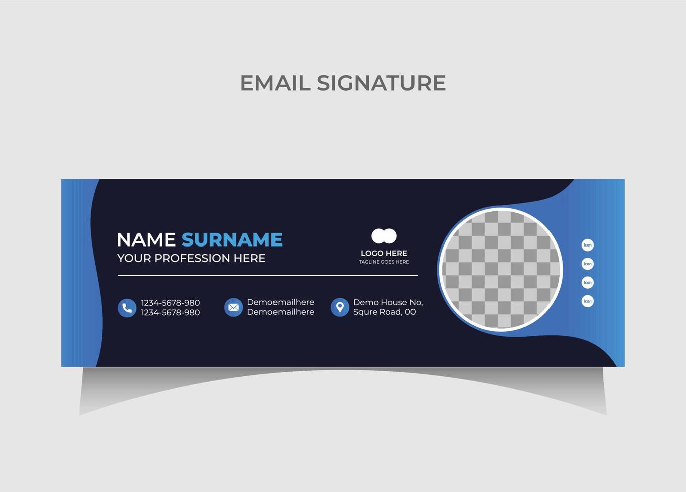 Modern Clean Email signature template design.Creative minimal business email signatures Pro Vector
