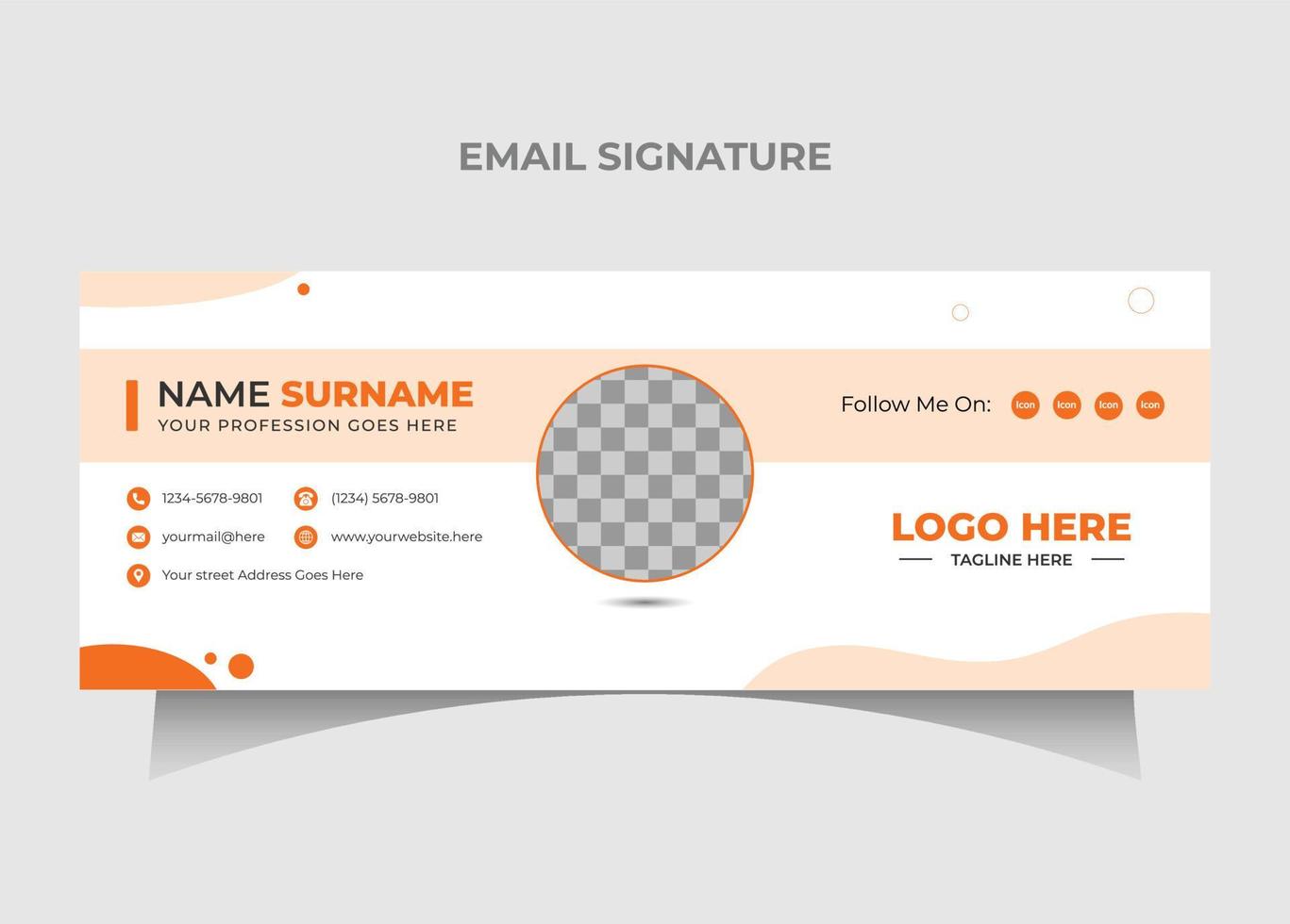 Modern Clean Email signature template design.Creative business email signatures Pro Vector