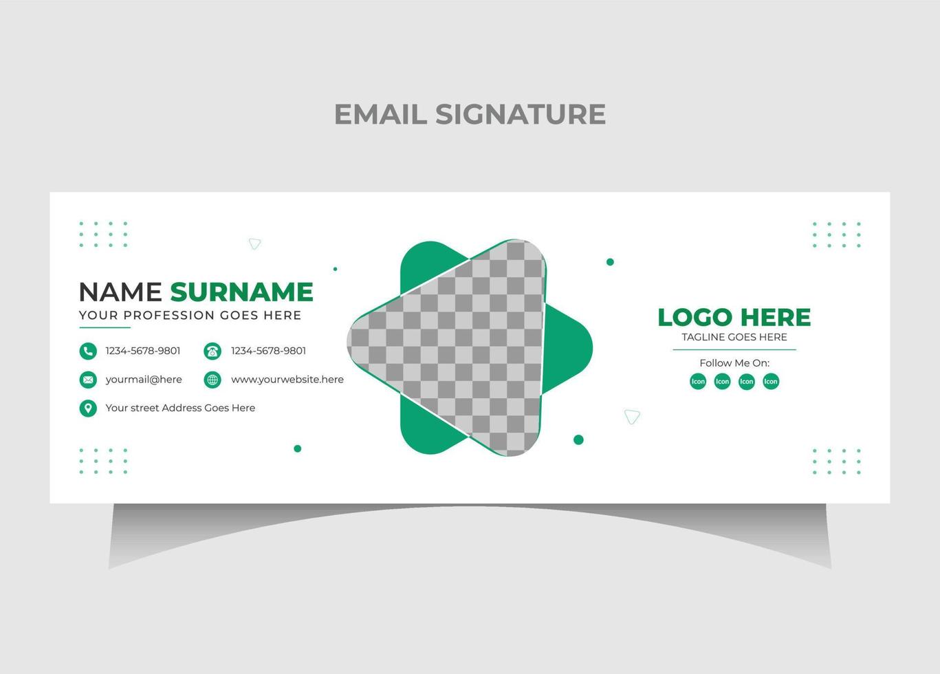 Clean Email signature template design.Creative Multipurpose business email signatures Pro Vector