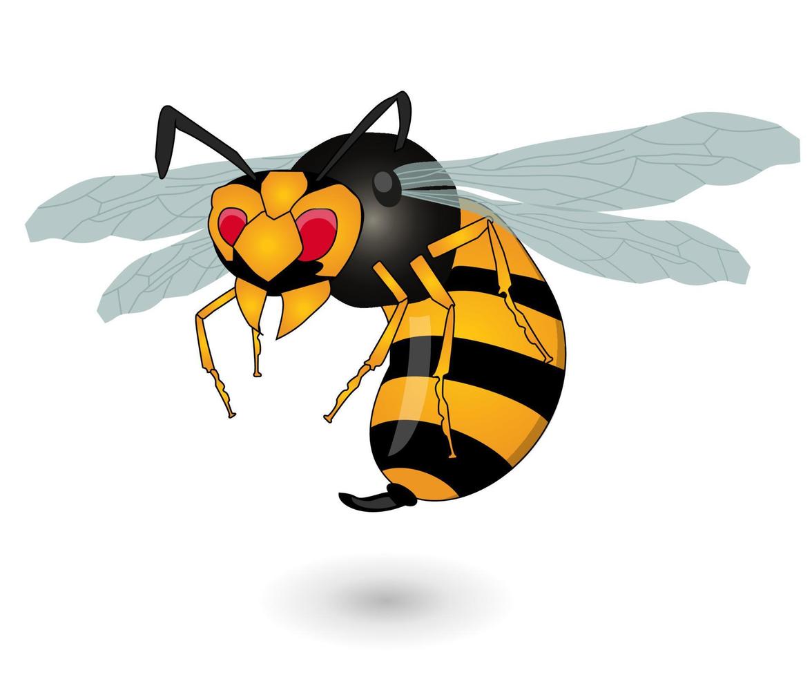 Cartoon bee mascot. Vector clip art illustration with simple gradients. All in a single layer. eps 10