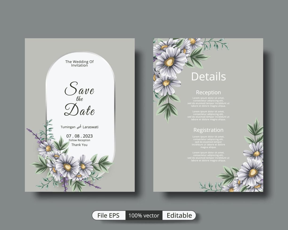 a beautiful luxury wedding invitation template that will make the party event more perfect and always remember vector