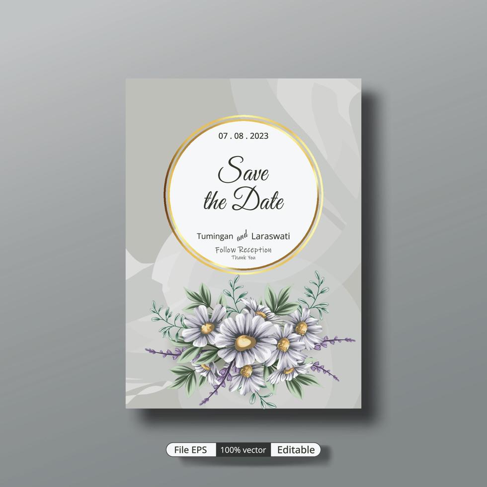 a beautiful luxury wedding invitation template that will make the party event more perfect vector