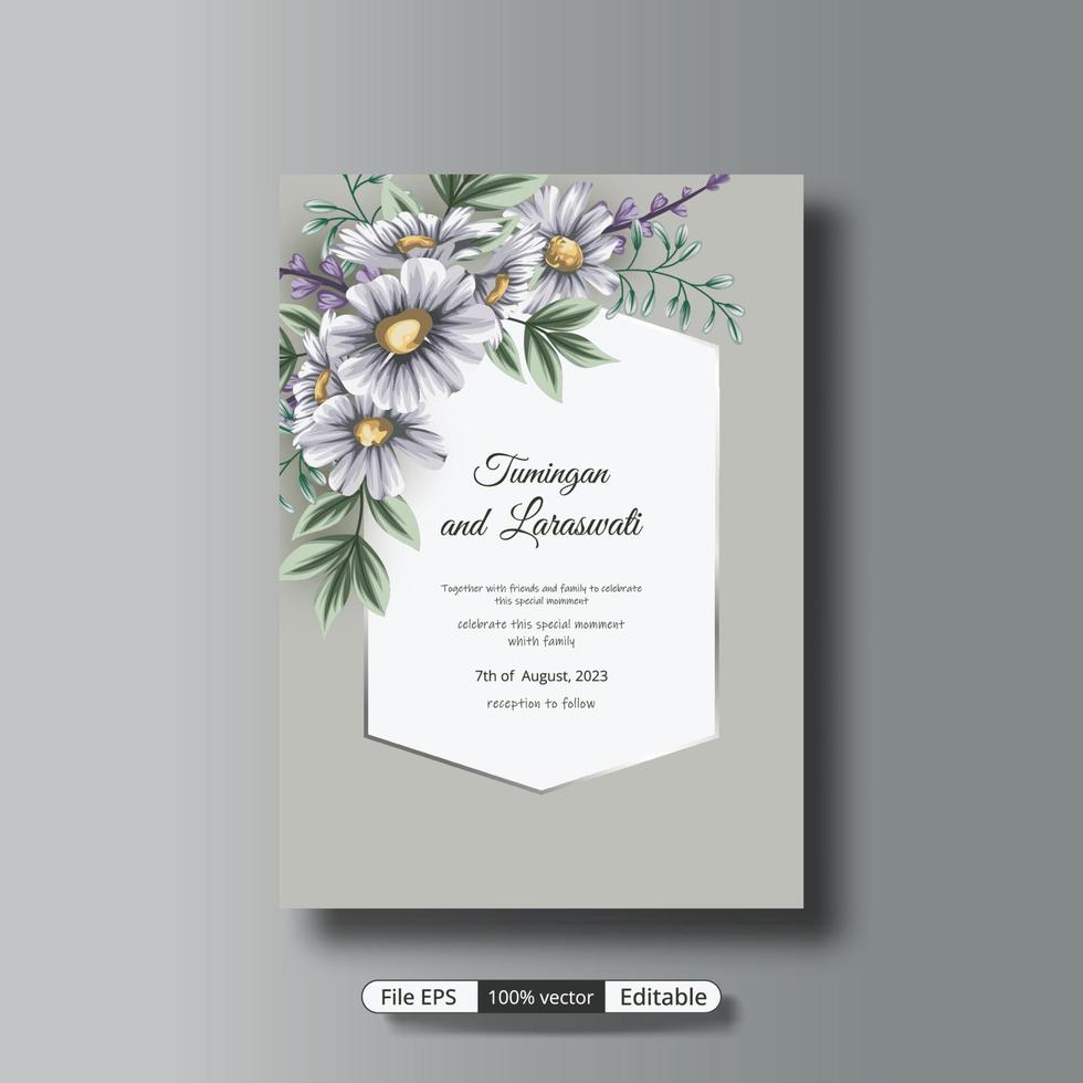 una hermosa plantilla de invitación de boda de lujo que hará que el evento de la fiesta sea más perfecto vector