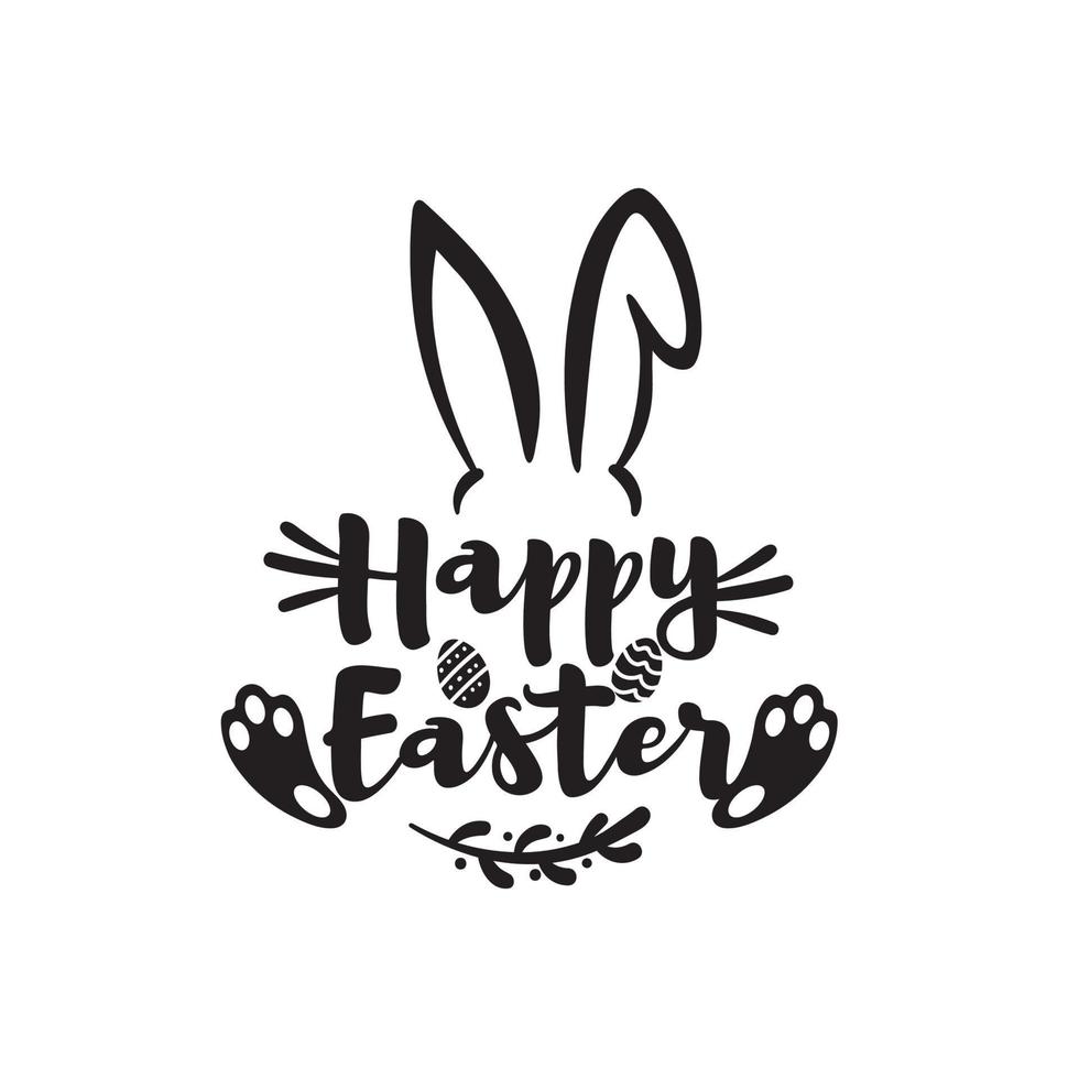 Happy Easter hand drawn modern calligraphy design vector illustration.