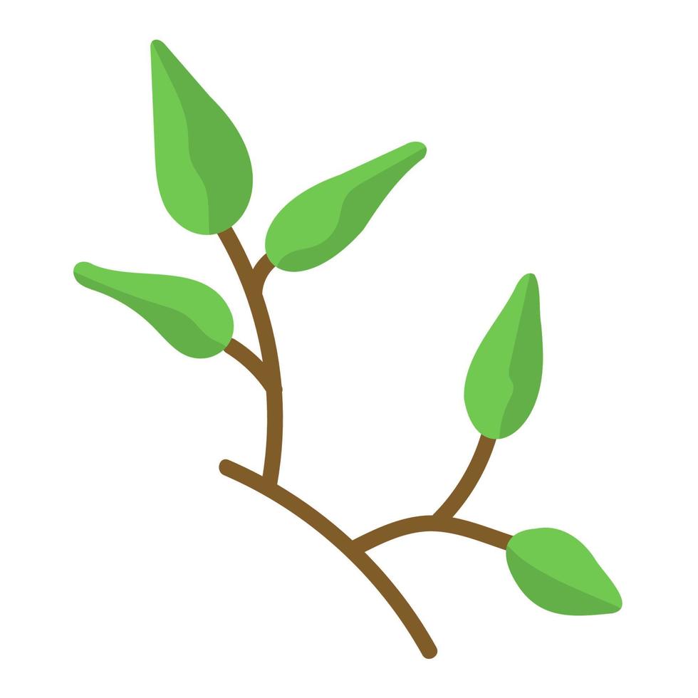 Twig with leaves. Spring clipart for design vector