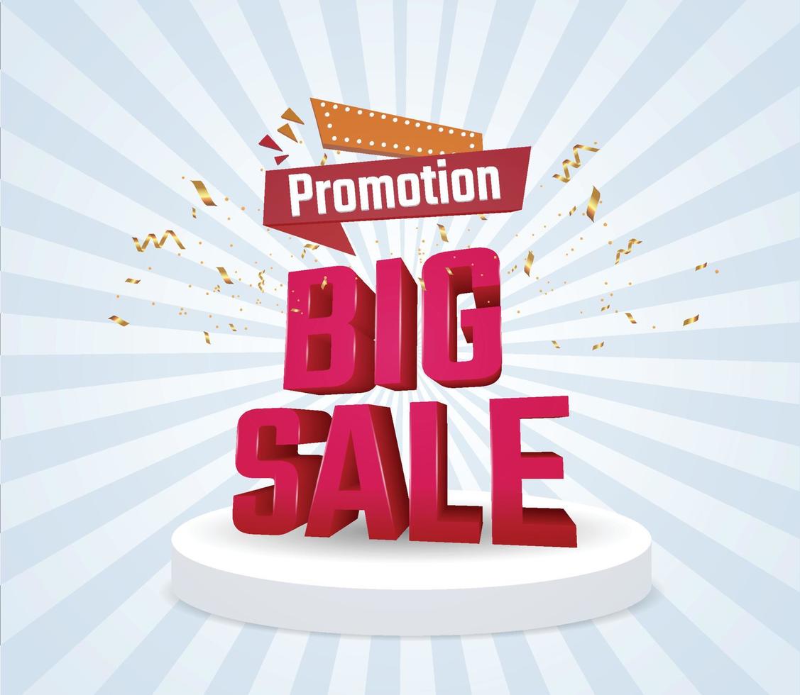 Big sale promotion shapes red banner and social media post vector