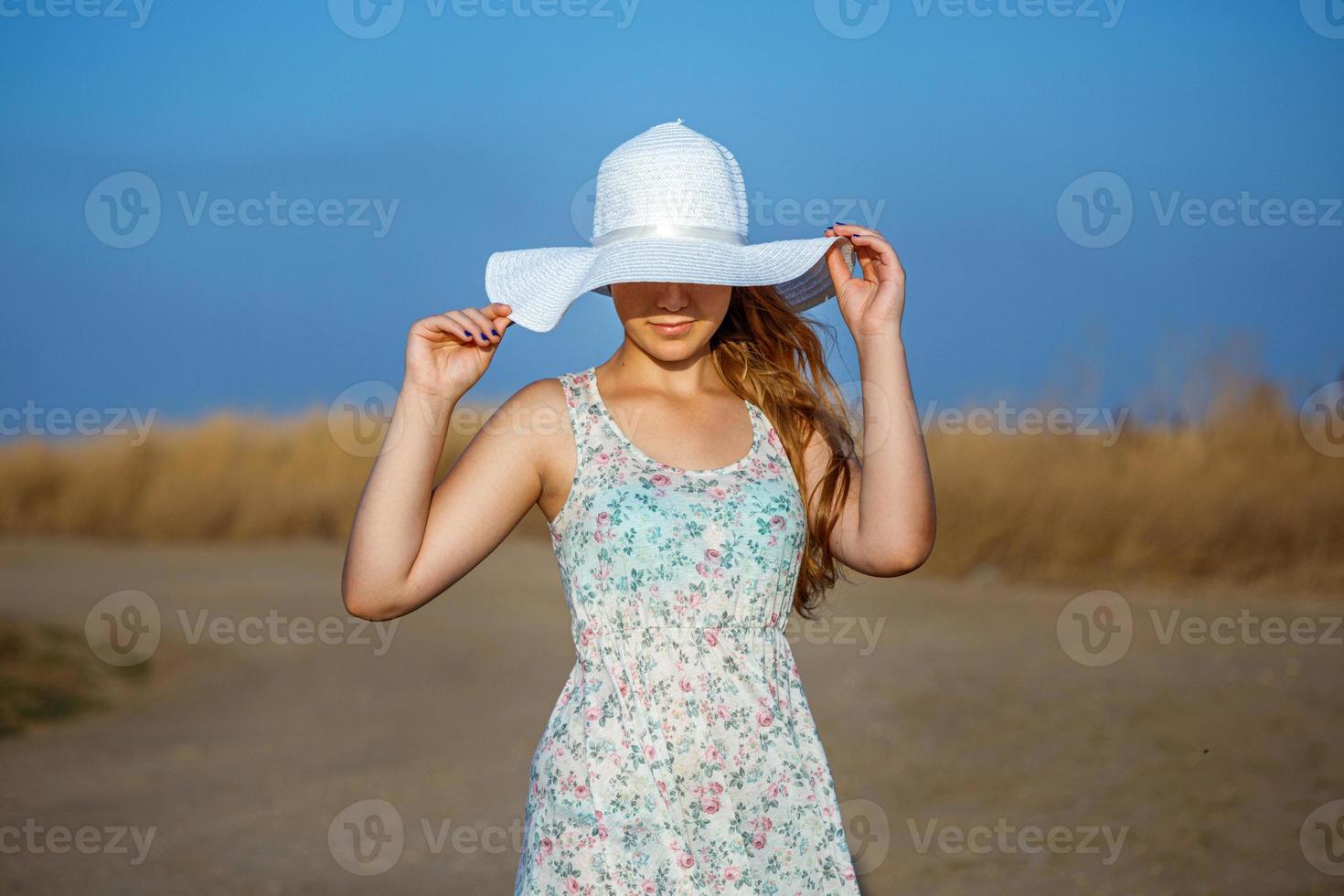 happy beautiful young girl with photo