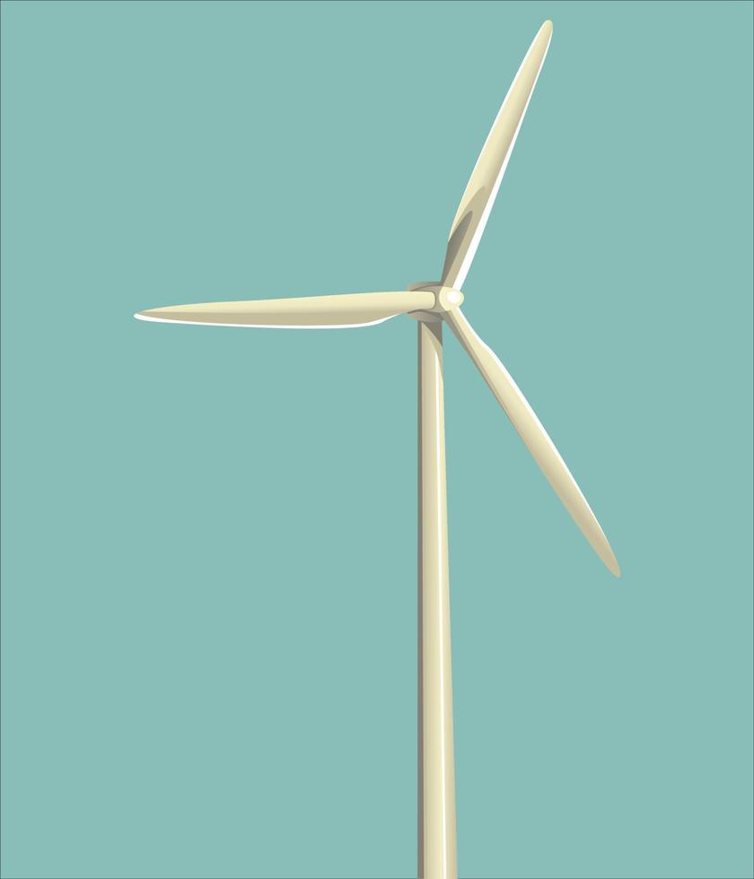 Wind generator on a blue background. Wind turbines. Alternative energy source. Green energy. EPS 10. vector