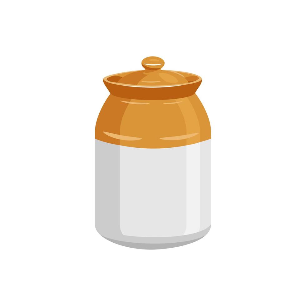 Ceramic pickle jar also known Bharani traditional indian bottle vector