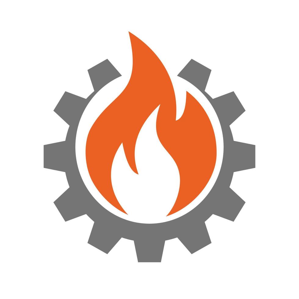 logotipo de fuego y equipo vector