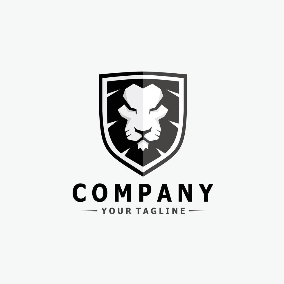 lion and shield logo vector