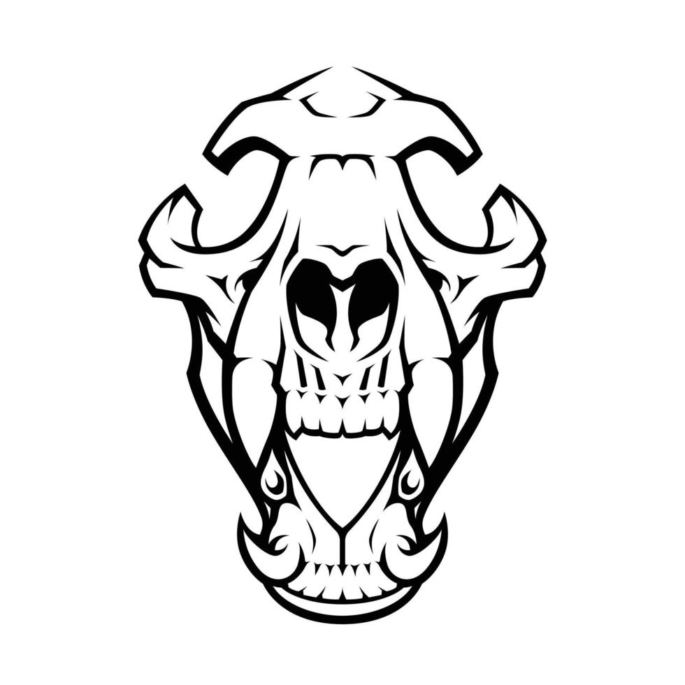 un logo de calavera de lobo vector