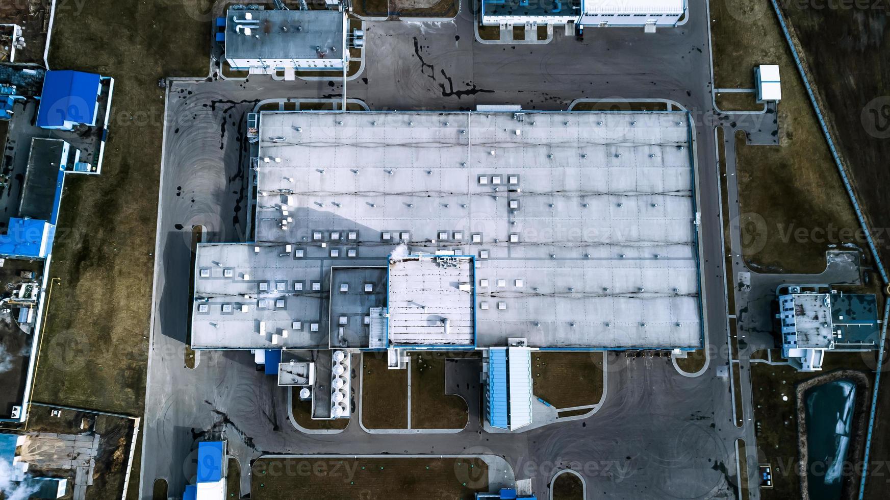 industrial enterprise top view. aerial survey photo