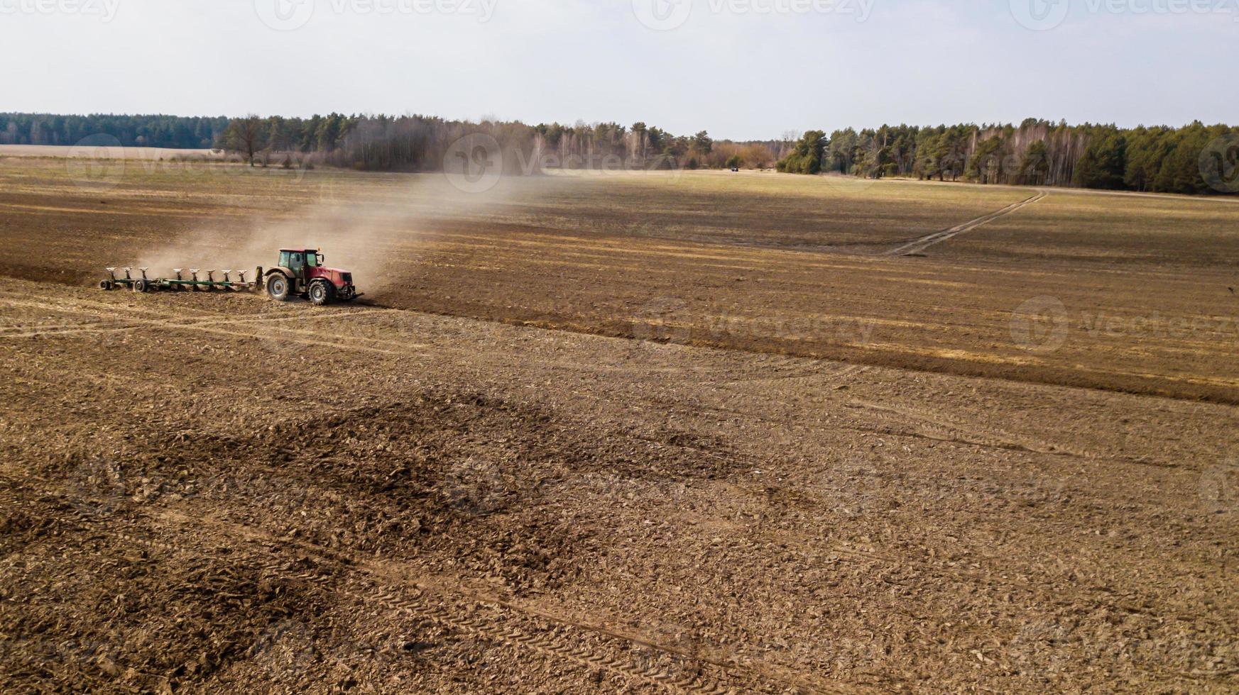 vista agrícola desde arriba con drone foto