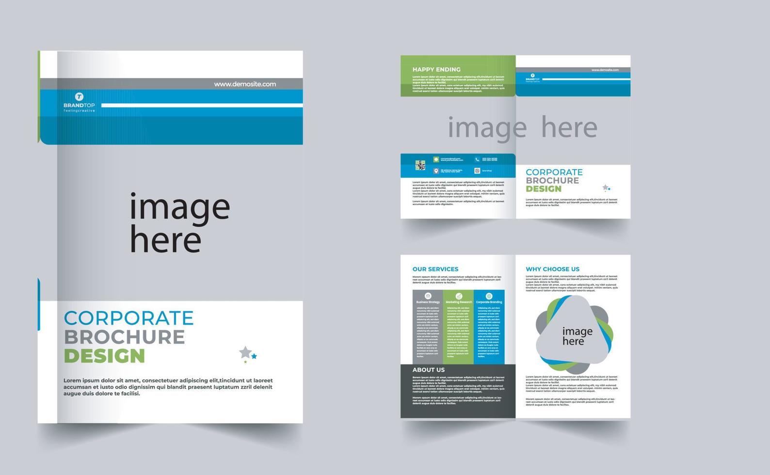 Corporate Bi-Fold Brochure vector