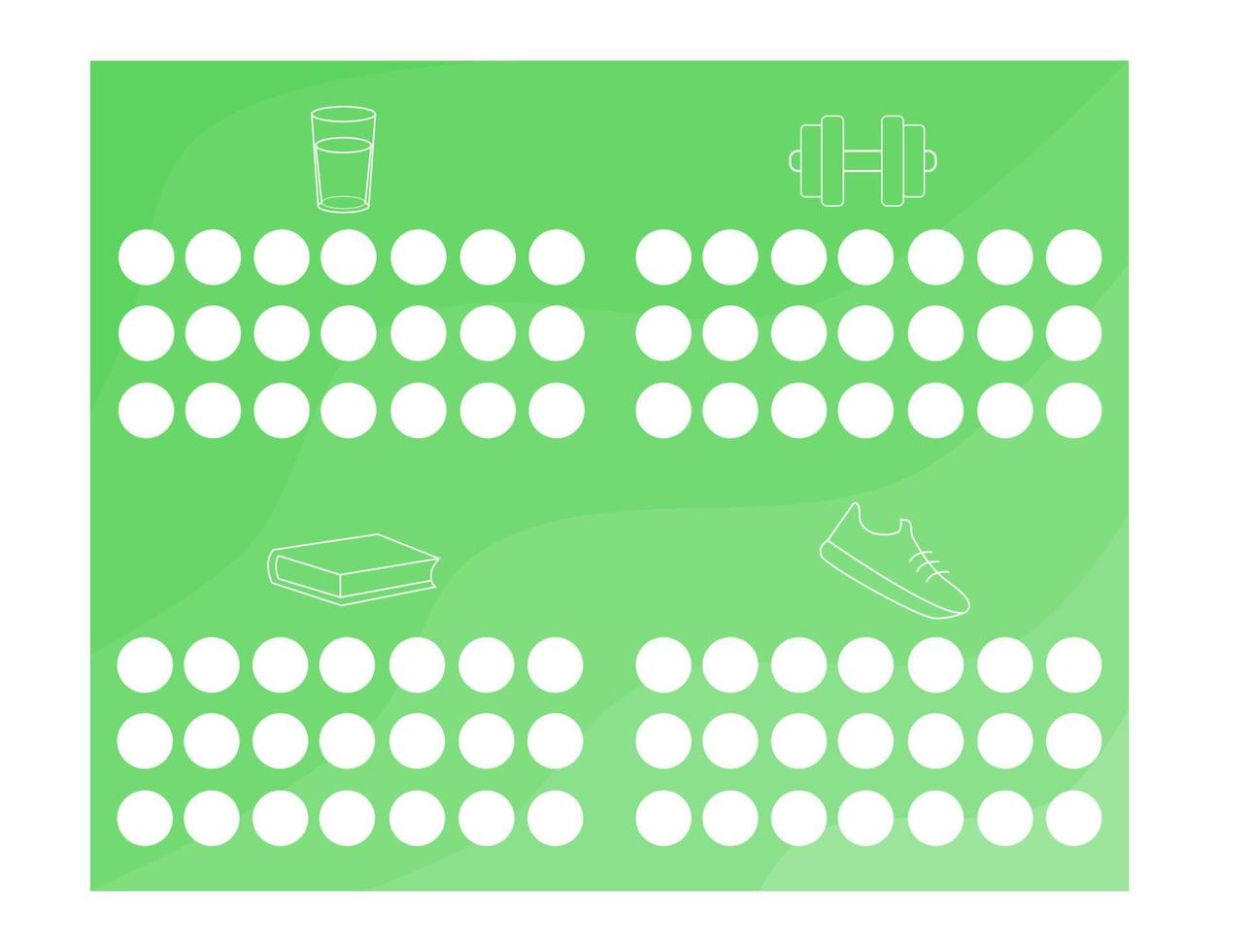 Vector template of useful habits tracker. To-do list, schedule, useful habits, reminder, notes. To print. Vector line illustration
