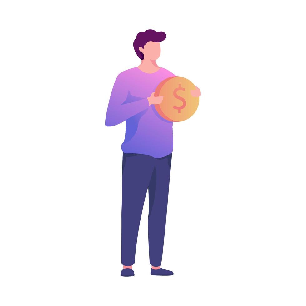 man with coin vector