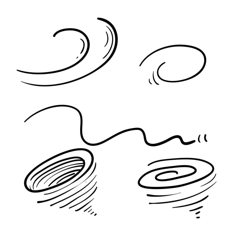 hand drawn doodle wind blow illustration vector isolated background