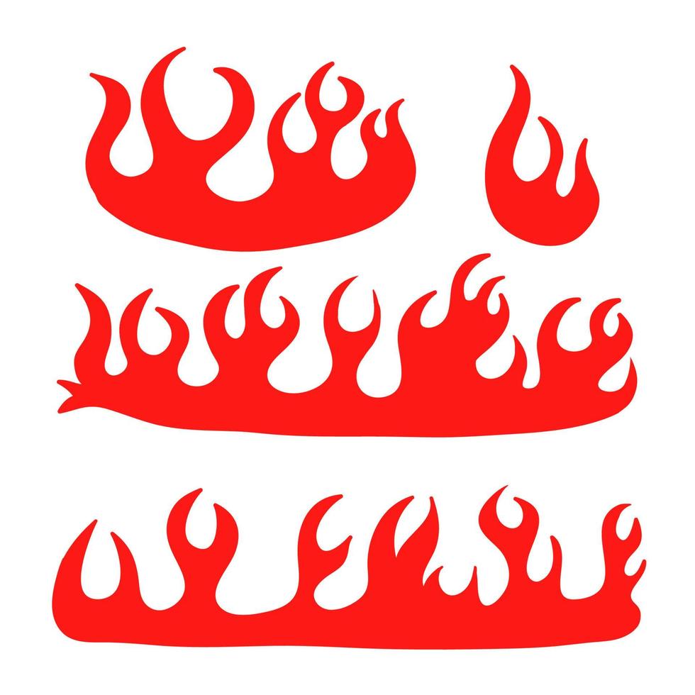 hand drawn doodle flame fire icon illustration vector