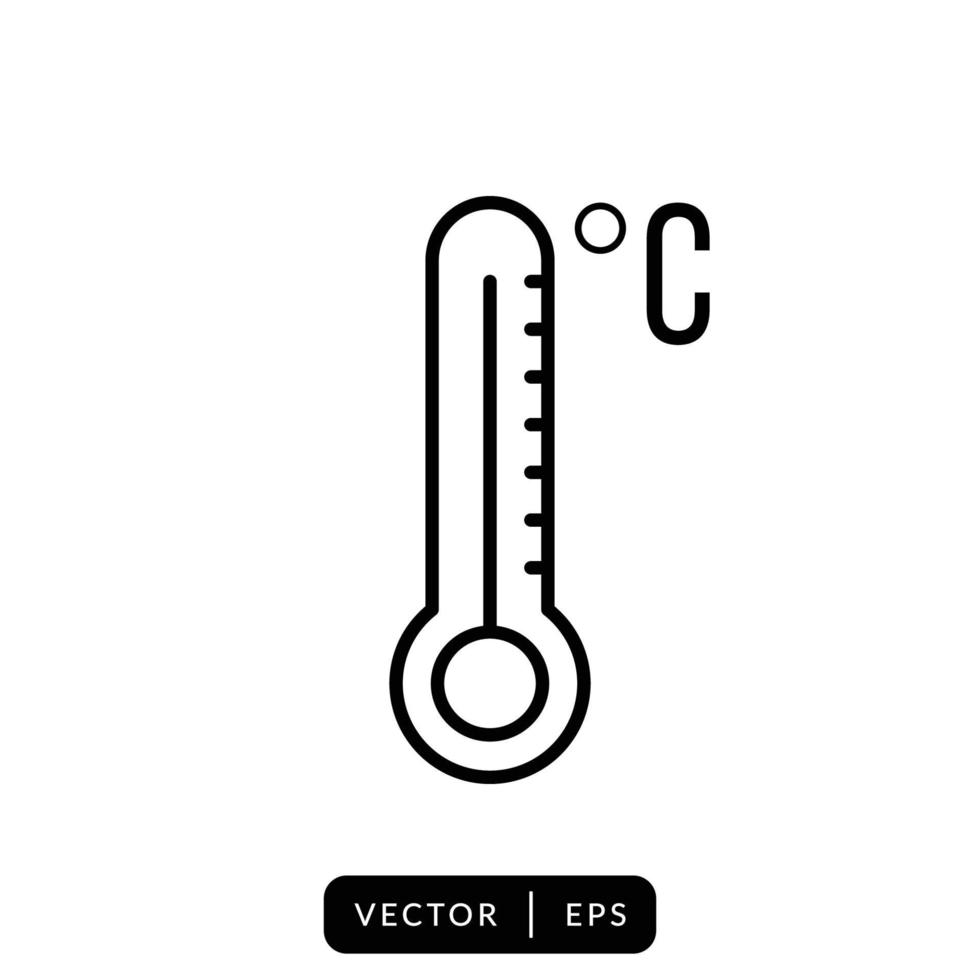 Thermometer Icon Vector - Symbol Sign Design