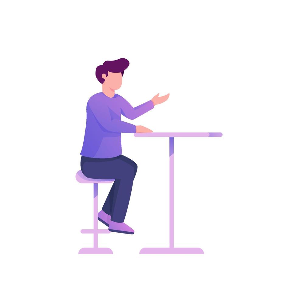 Sitting Man on the chair vector