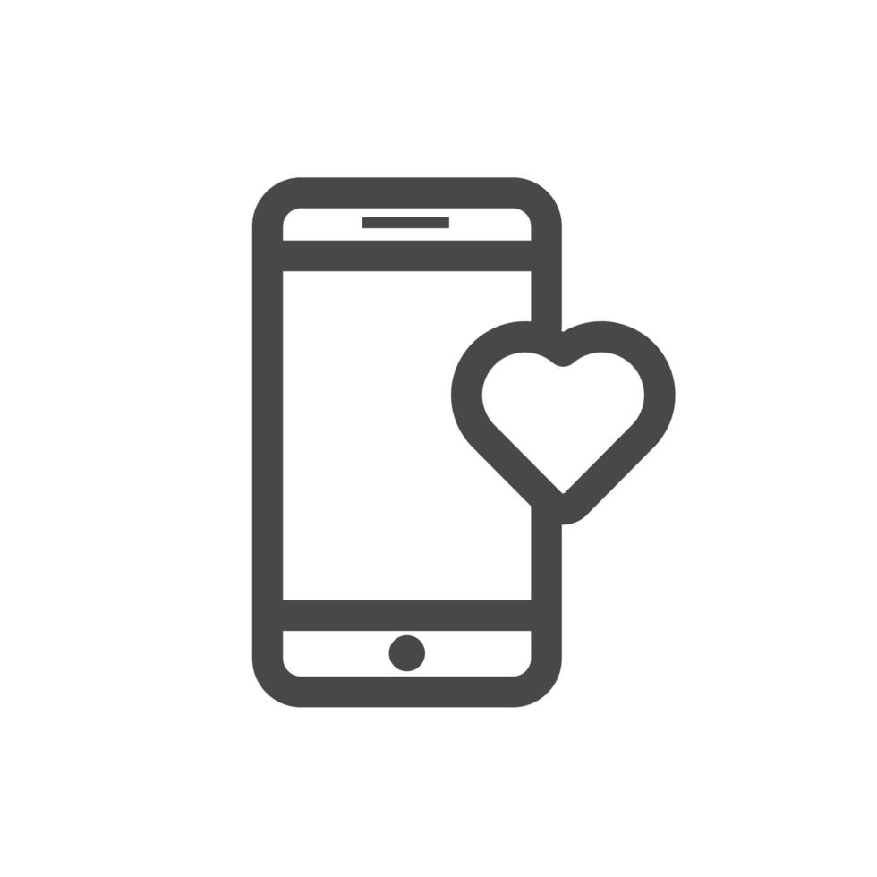 mobile phone with heart vector