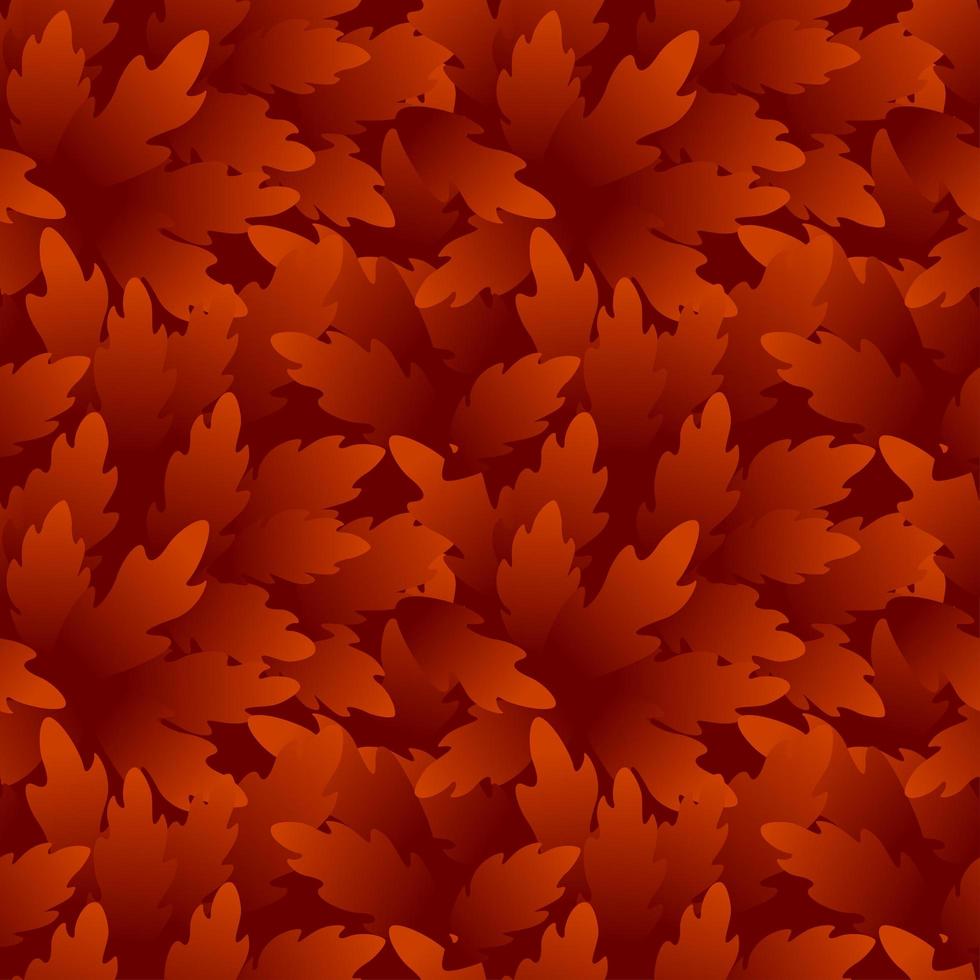 Seamless pattern red dry leaves repeating wallpaper for design. vector