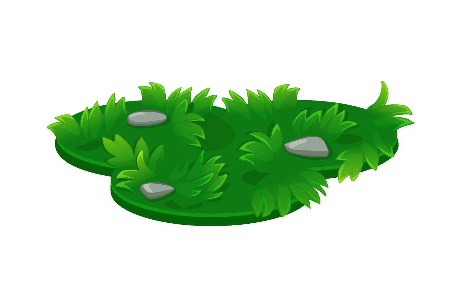 plataformas isométricas, juego isla texturas hierba verde. hierba naturaleza prado con piedras. vector