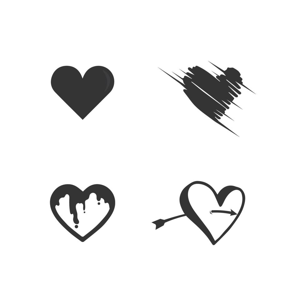 corazones y belleza amor conjunto vector ilustración diseño