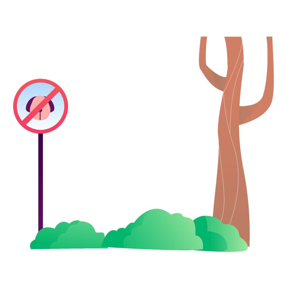 Park with tree Illustration vector