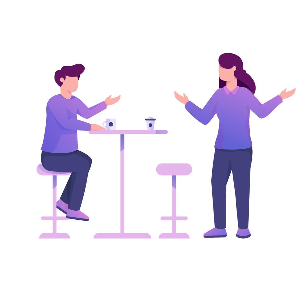 two person in discussion vector