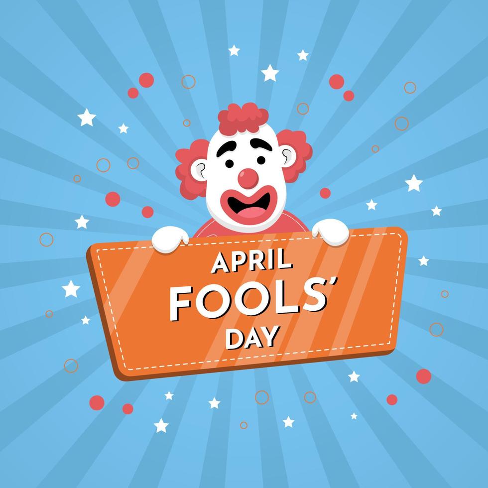 April Fools' Day Illustration Vector Design with A Clown