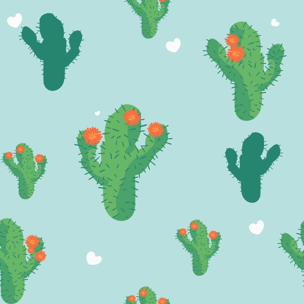 seamless pattern with Cactus . hand drawn.  Vector illustration for  textile print.