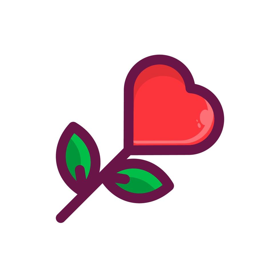 flor con ilustración de corazón vector