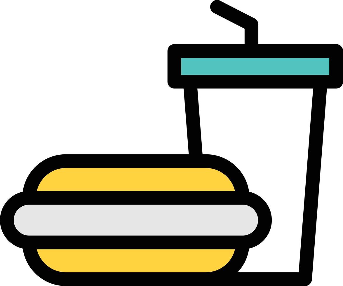 Ilustración de vector de hamburguesa sobre un fondo. símbolos de primera calidad. iconos vectoriales para concepto o diseño gráfico.