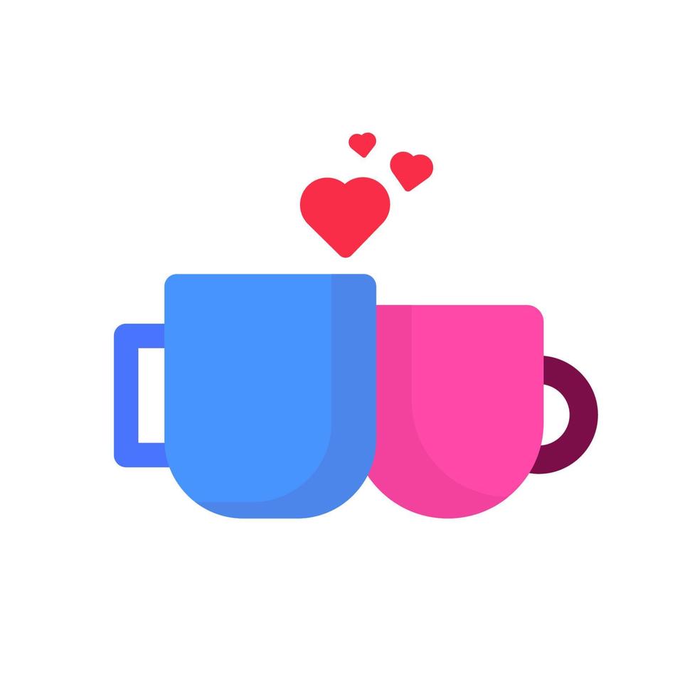 taza de café con corazón vector